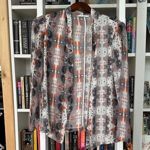 Lush Women's Orange and Black Patterned Tunic